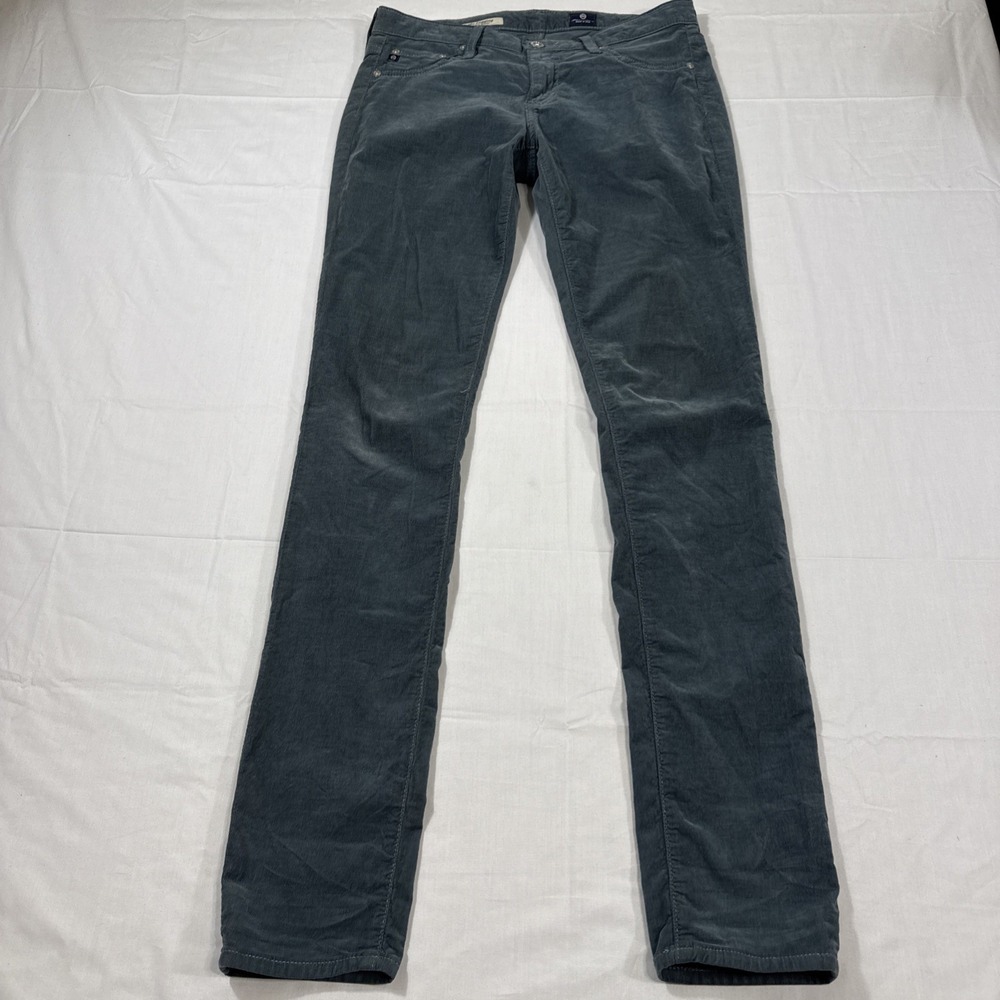 JEANS SKINNY ANKLE Adriano Goldschmied AG WOMENS 28 The Legging GREEN Corduroy